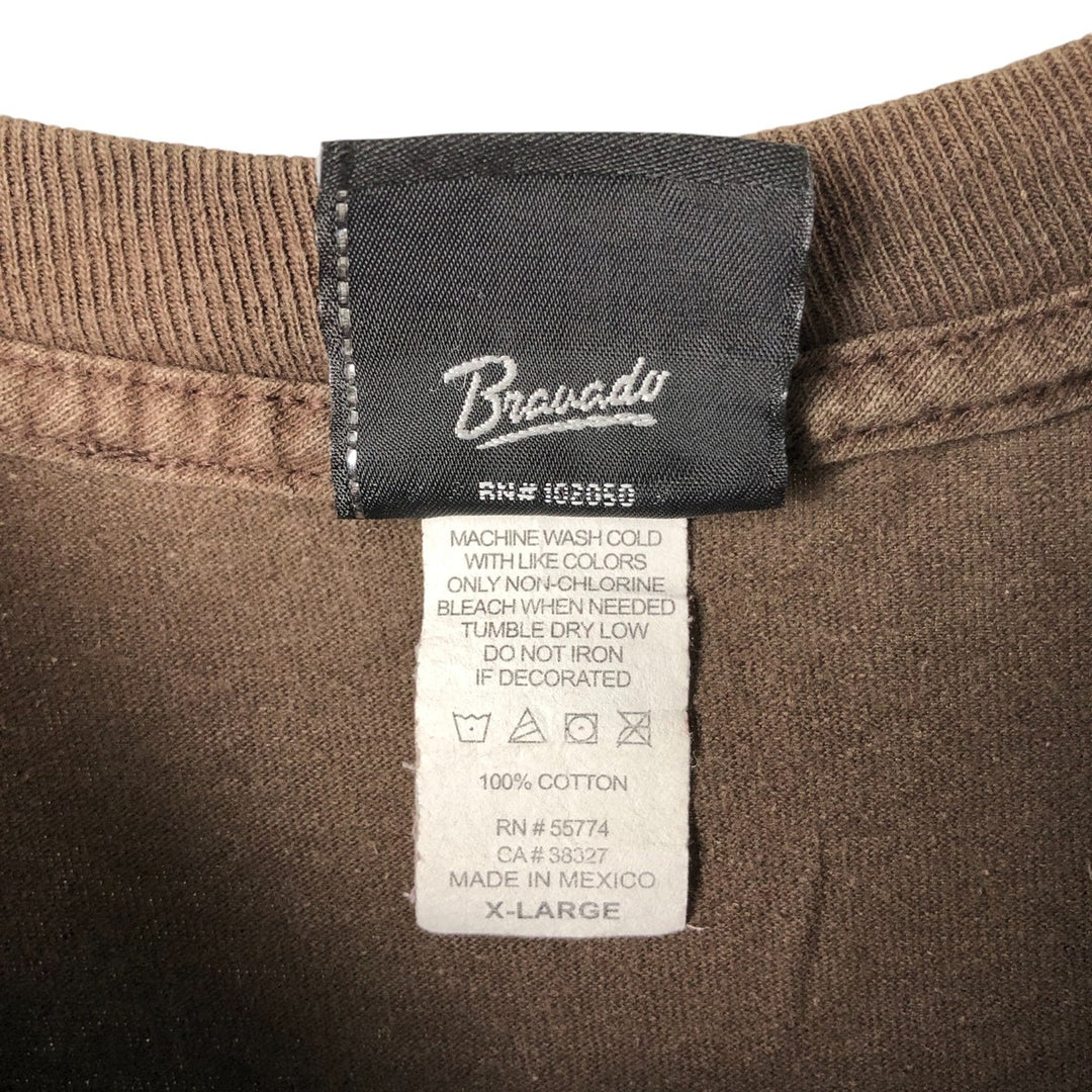 Harley-Davidson Motorcycle Long Sleeve T-Shirt, Men's Size XL cotton Khaki type brown Vintage Second Hand