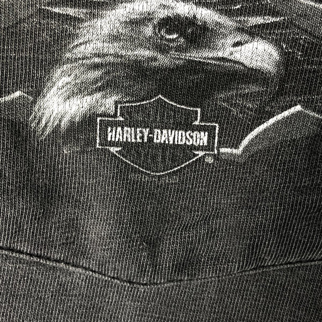 2000'S Harley-Davidson Eagle Pattern Motorcycle Long Sleeve T-Shirt, Men's Size L unclear Charcoal Vintage Second Hand