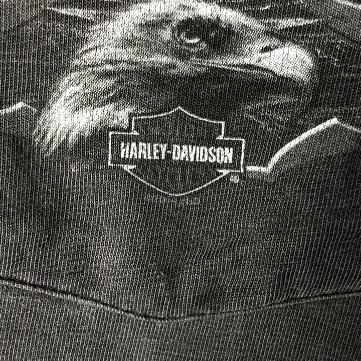 2000'S Harley-Davidson Eagle Pattern Motorcycle Long Sleeve T-Shirt, Men's Size L unclear Charcoal Vintage Second Hand