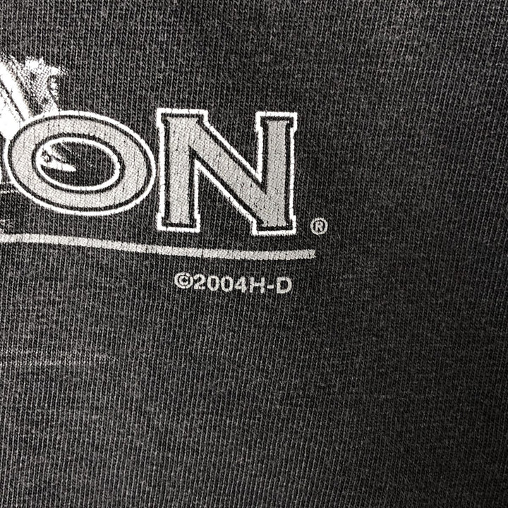 2000'S Harley-Davidson Eagle Pattern Motorcycle Long Sleeve T-Shirt, Men's Size L unclear Charcoal Vintage Second Hand