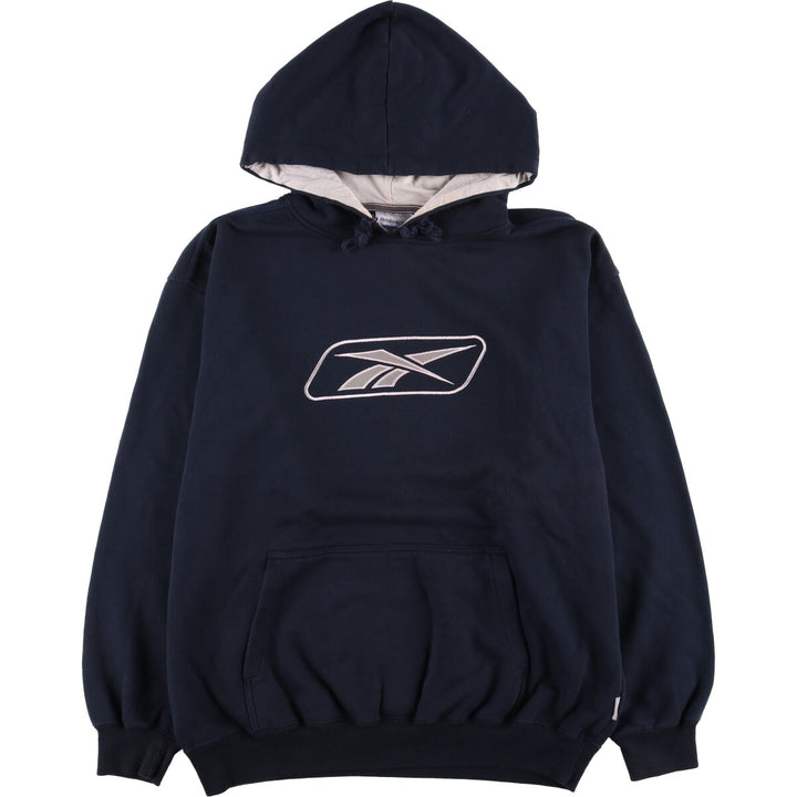 Reebok Sweat Pullover Hoodie, Men's Size M cotton navy blue type Vintage Second Hand