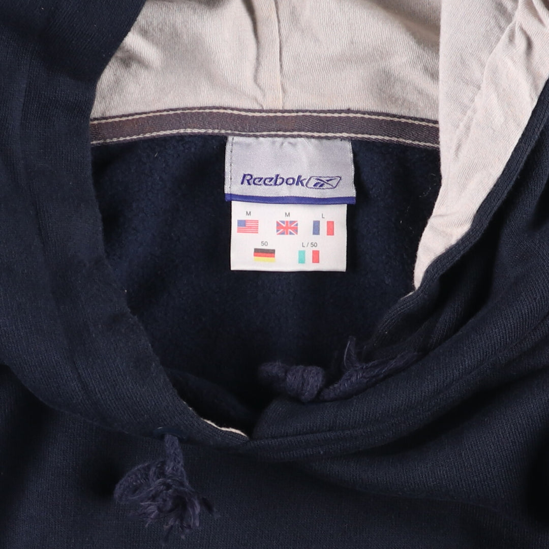 Reebok Sweat Pullover Hoodie, Men's Size M cotton navy blue type Vintage Second Hand