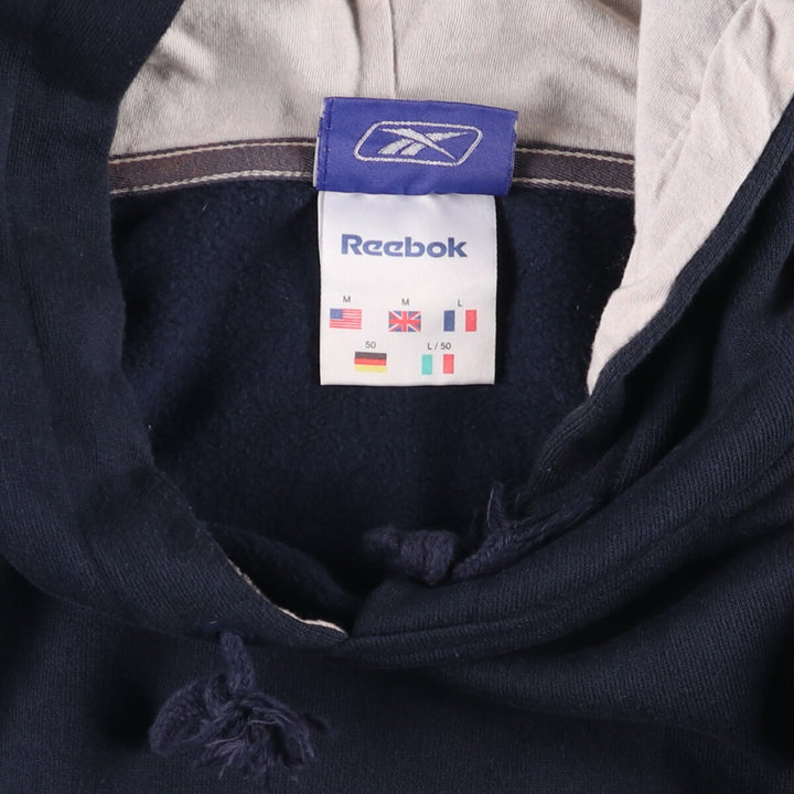 Reebok Sweat Pullover Hoodie, Men's Size M cotton navy blue type Vintage Second Hand