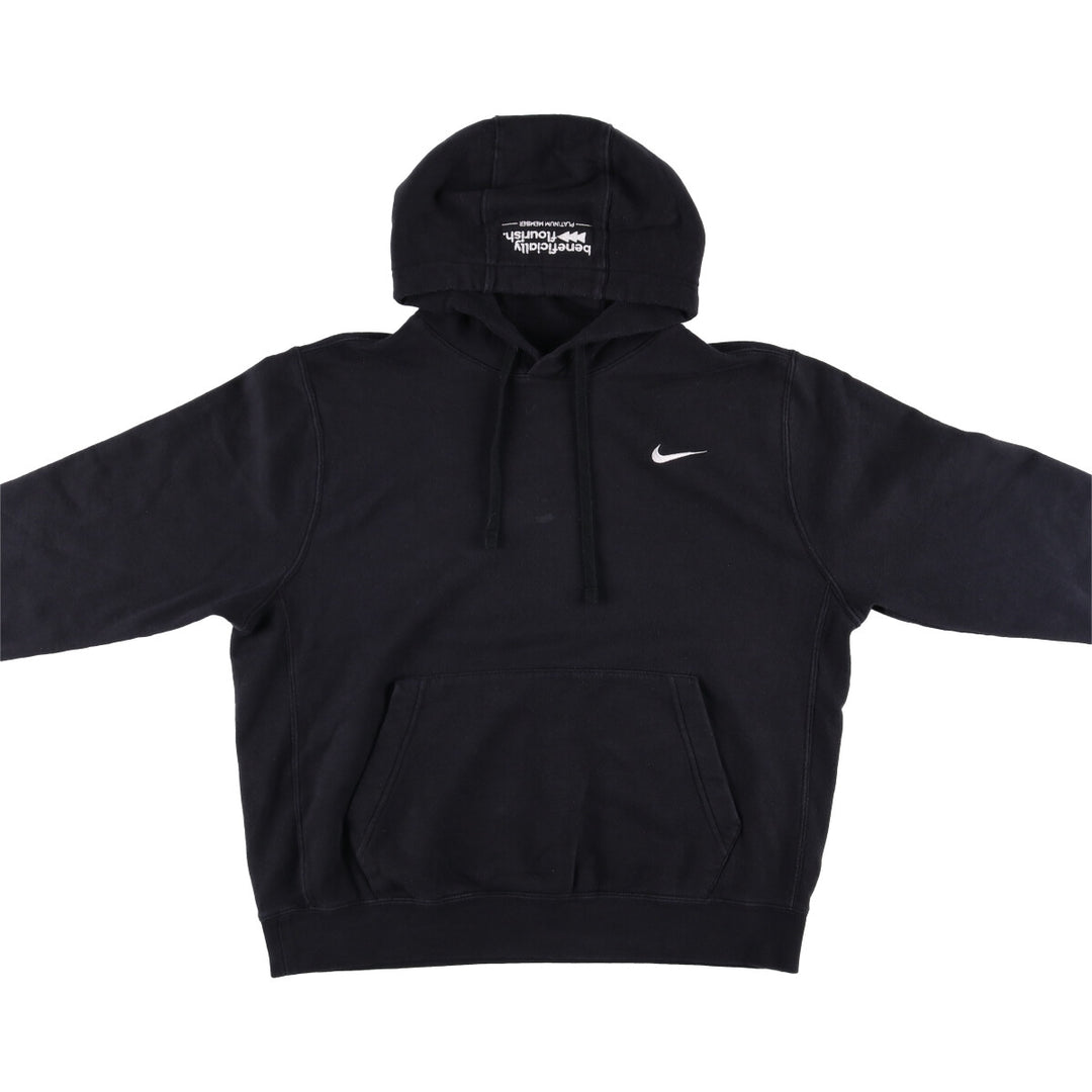 Nike Sweat Pullover Hoodie, Men's Size L cotton black type Vintage Second Hand
