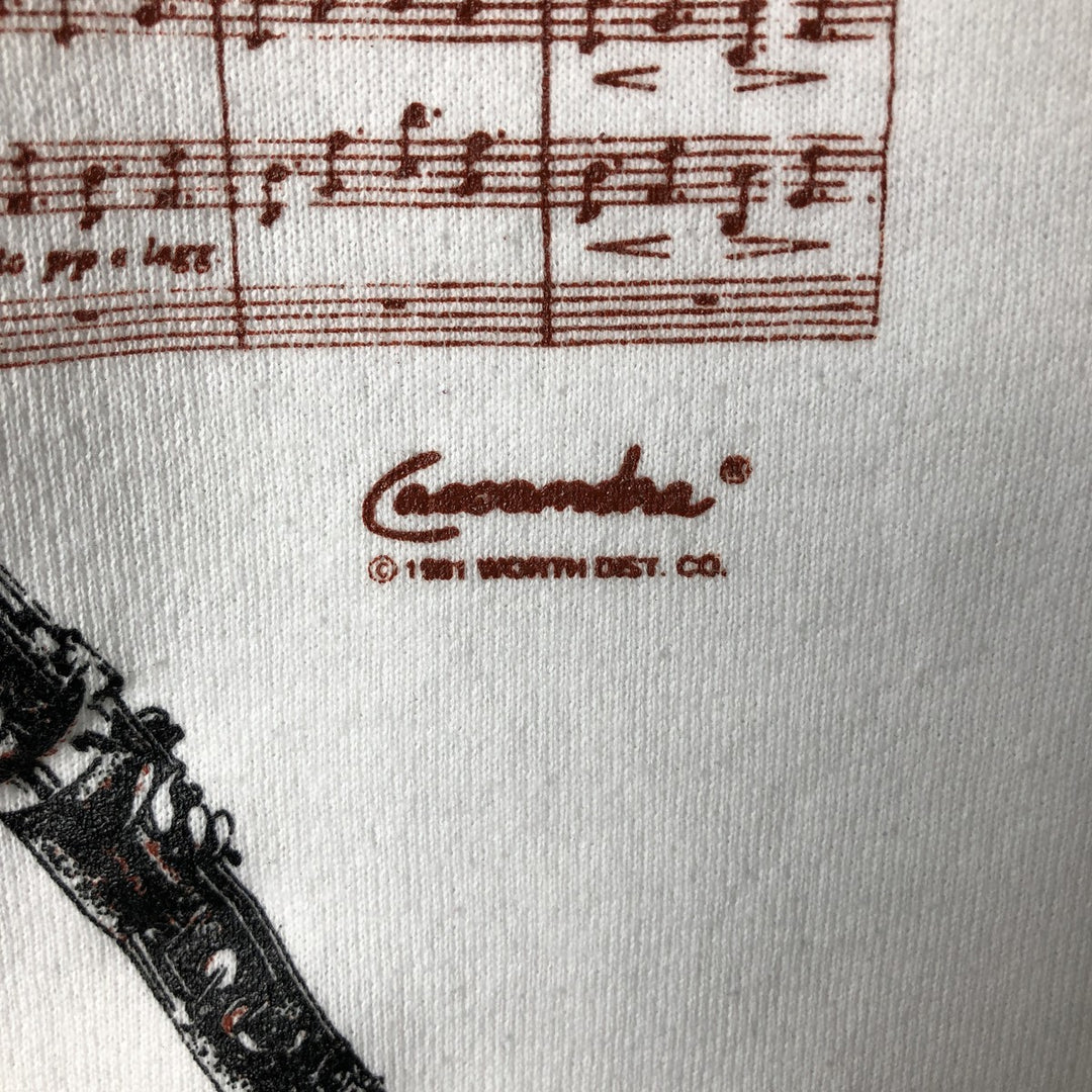 Hanes ACTIVEWEAR Printed Sweatshirt, Made in USA, Men's Size L, Vintage cotton white type Vintage Second Hand