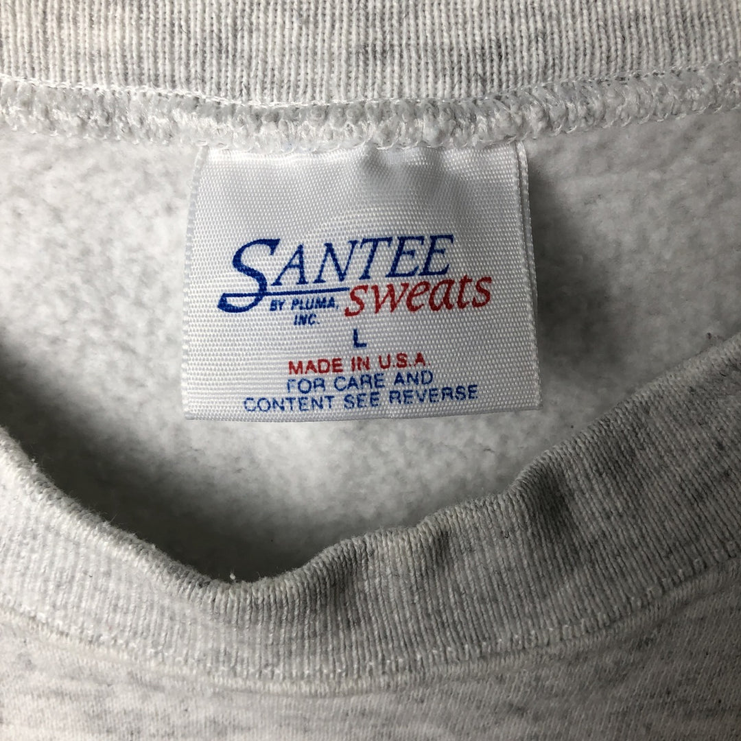Vintage 90'S SANTEE Home Improvement printed sweatshirt, made in the USA, size L, men's polyester gray type Vintage Second Hand