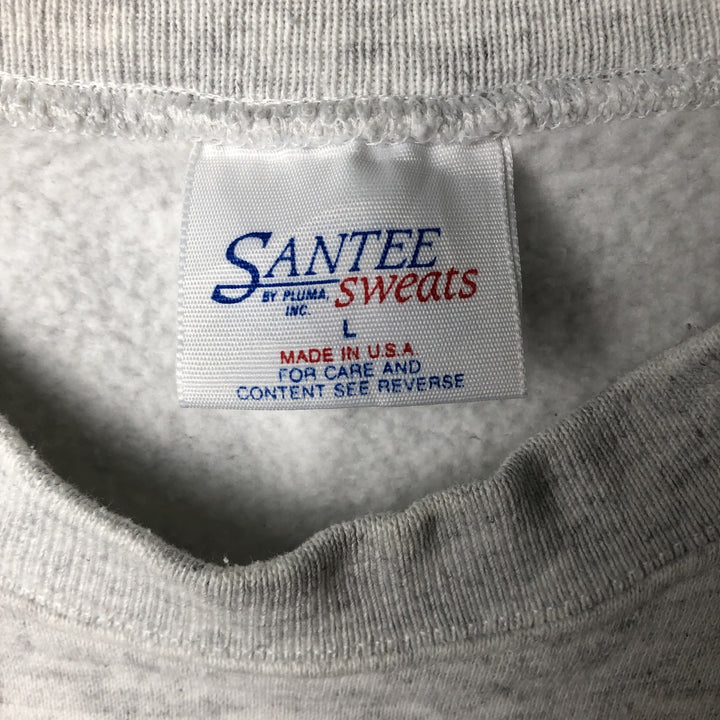 Vintage 90'S SANTEE Home Improvement printed sweatshirt, made in the USA, size L, men's polyester gray type Vintage Second Hand
