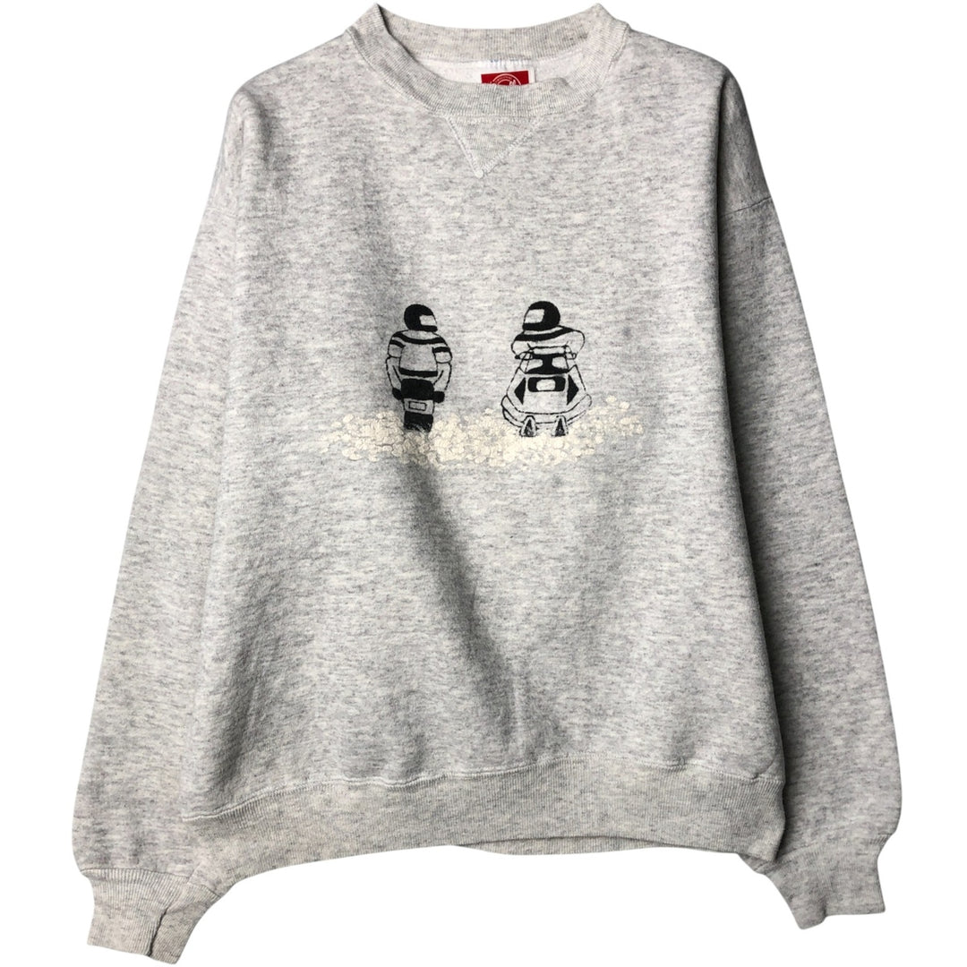 Pannill Heavyweight Printed Sweatshirt, Made in USA, Men's Size L cotton gray type Vintage Second Hand