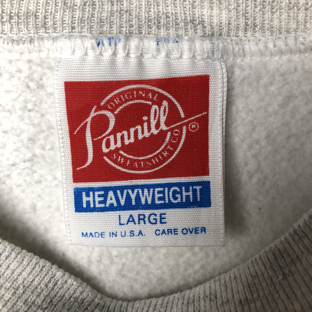 Pannill Heavyweight Printed Sweatshirt, Made in USA, Men's Size L cotton gray type Vintage Second Hand