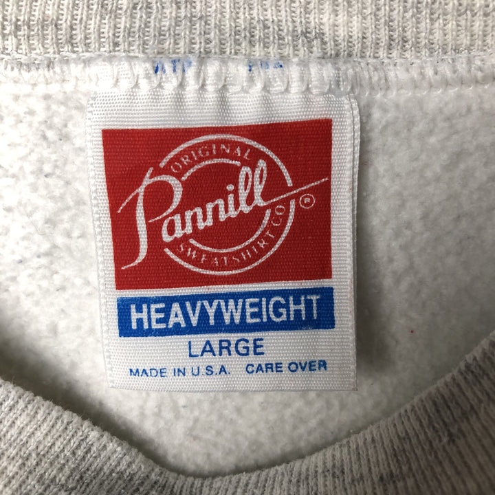 Pannill Heavyweight Printed Sweatshirt, Made in USA, Men's Size L cotton gray type Vintage Second Hand