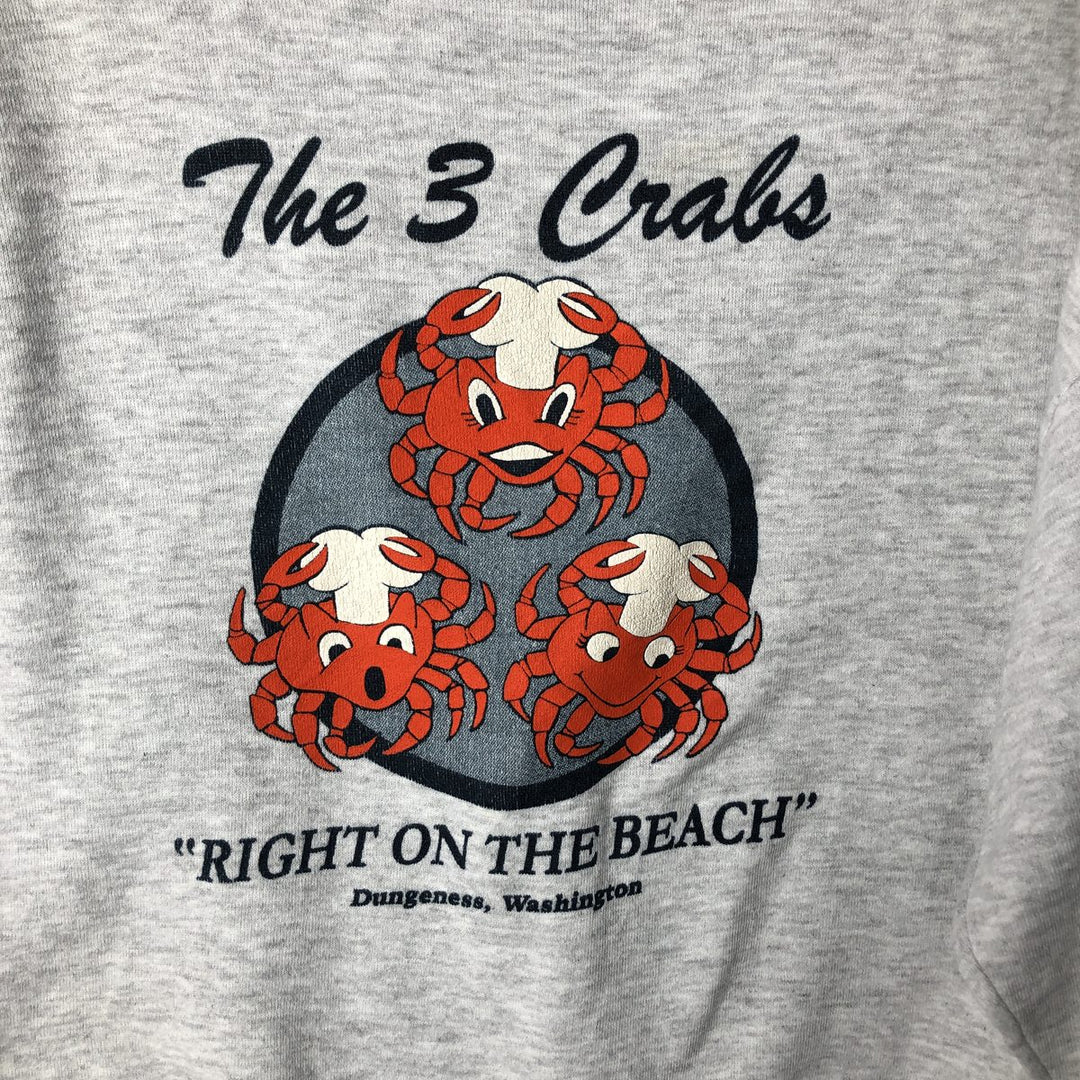 Vintage 80s-90'S Jerzees printed sweatshirt, sweatshirt, made in USA, men's XL size cotton gray type Vintage Second Hand