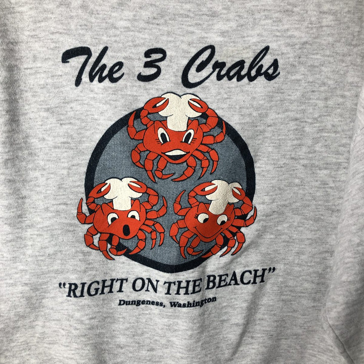 Vintage 80s-90'S Jerzees printed sweatshirt, sweatshirt, made in USA, men's XL size cotton gray type Vintage Second Hand