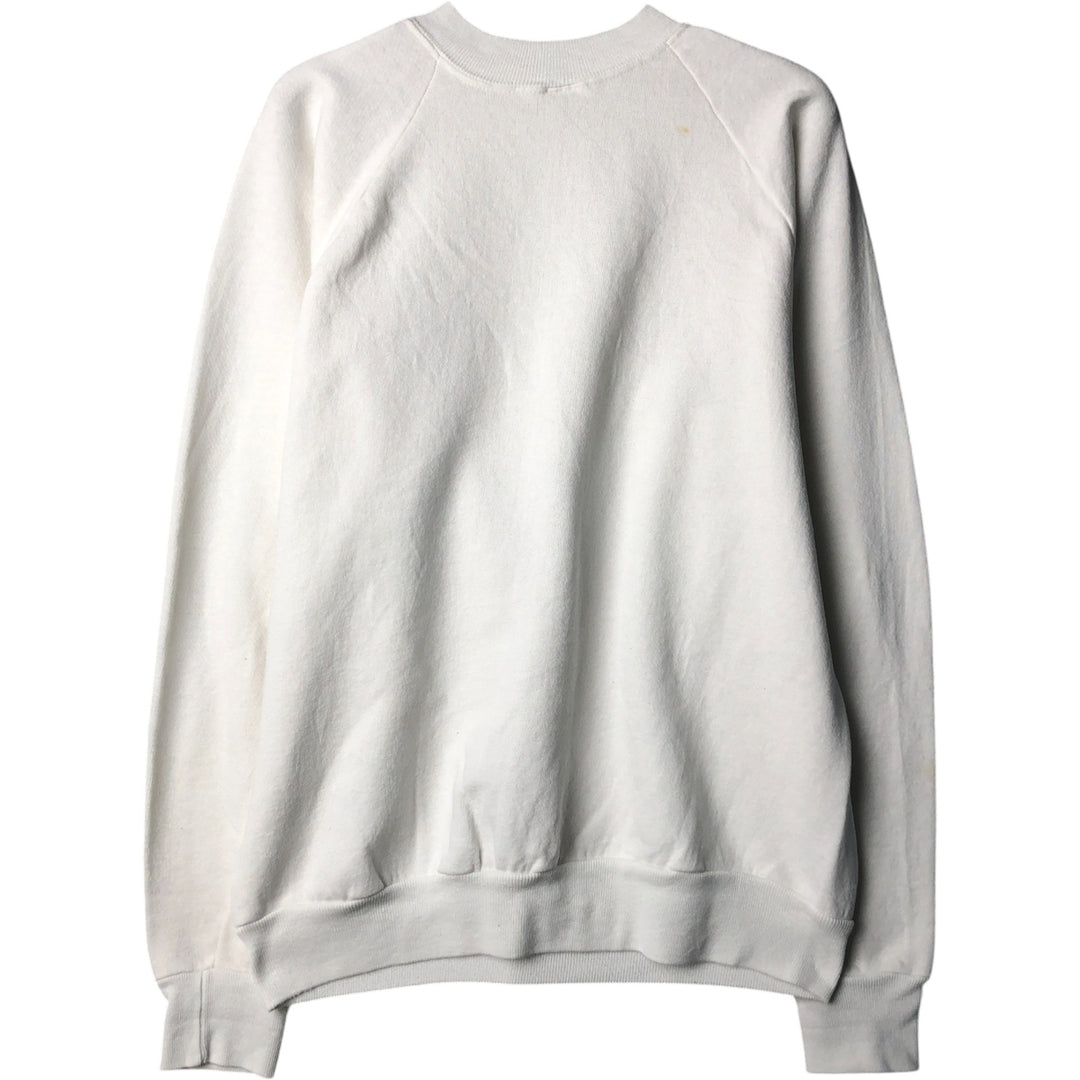 Vintage 90'S TRENCH printed sweatshirt, made in the USA, size M, men's cotton white type Vintage Second Hand