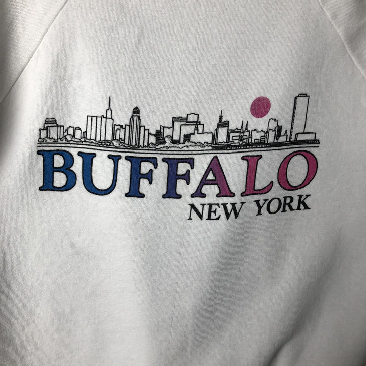 Vintage 90'S TRENCH printed sweatshirt, made in the USA, size M, men's cotton white type Vintage Second Hand
