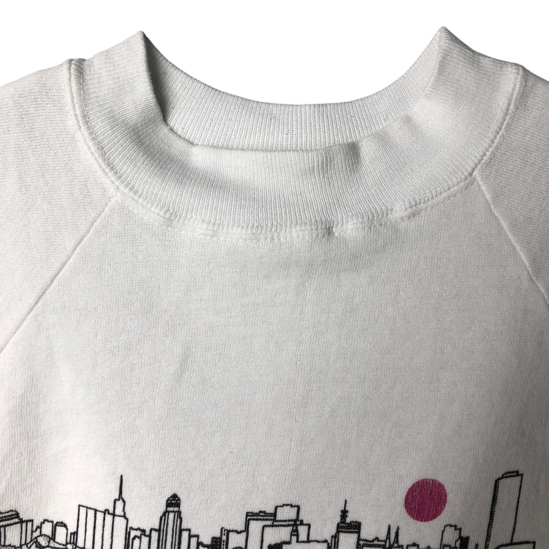 Vintage 90'S TRENCH printed sweatshirt, made in the USA, size M, men's cotton white type Vintage Second Hand