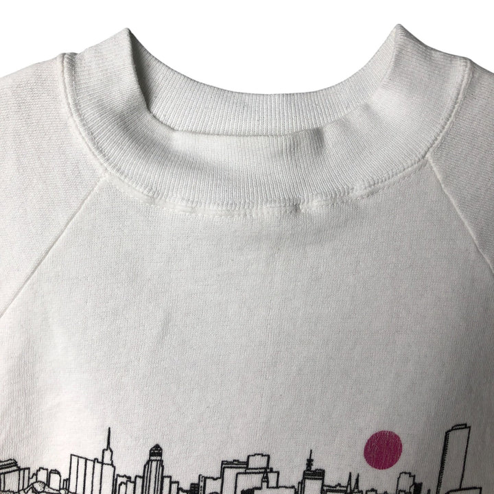 Vintage 90'S TRENCH printed sweatshirt, made in the USA, size M, men's cotton white type Vintage Second Hand