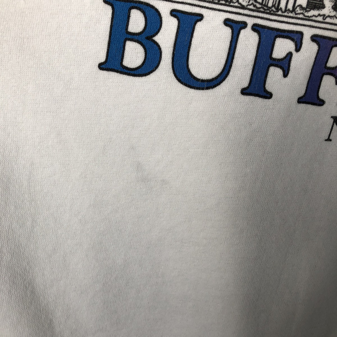 Vintage 90'S TRENCH printed sweatshirt, made in the USA, size M, men's cotton white type Vintage Second Hand