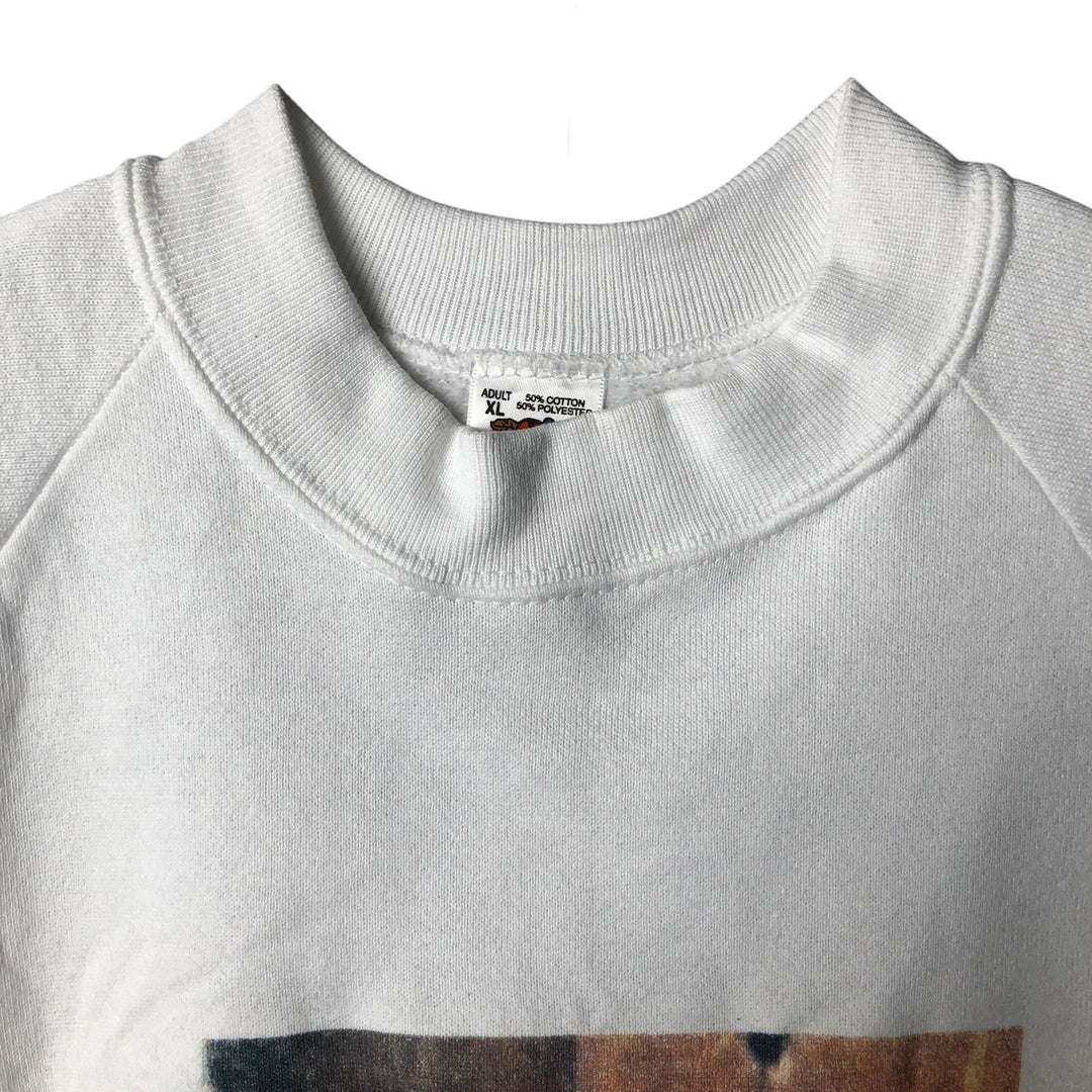 90'S Fruit of the Loom printed sweatshirt, made in the USA, men's XL size, vintage cotton white type Vintage Second Hand