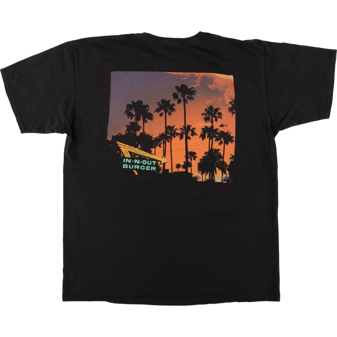 IN-N-OUT BURGER In-and-Out Burger Advertising T-shirt, Men's L size cotton black type Vintage Second Hand
