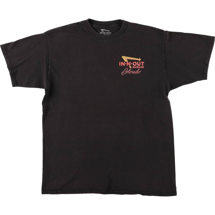 IN-N-OUT BURGER In-and-Out Burger Advertising T-shirt, Men's M size cotton black type Vintage Second Hand