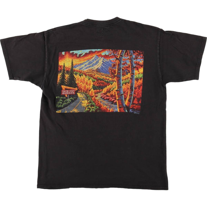 IN-N-OUT BURGER In-and-Out Burger Advertising T-shirt, Men's M size cotton black type Vintage Second Hand