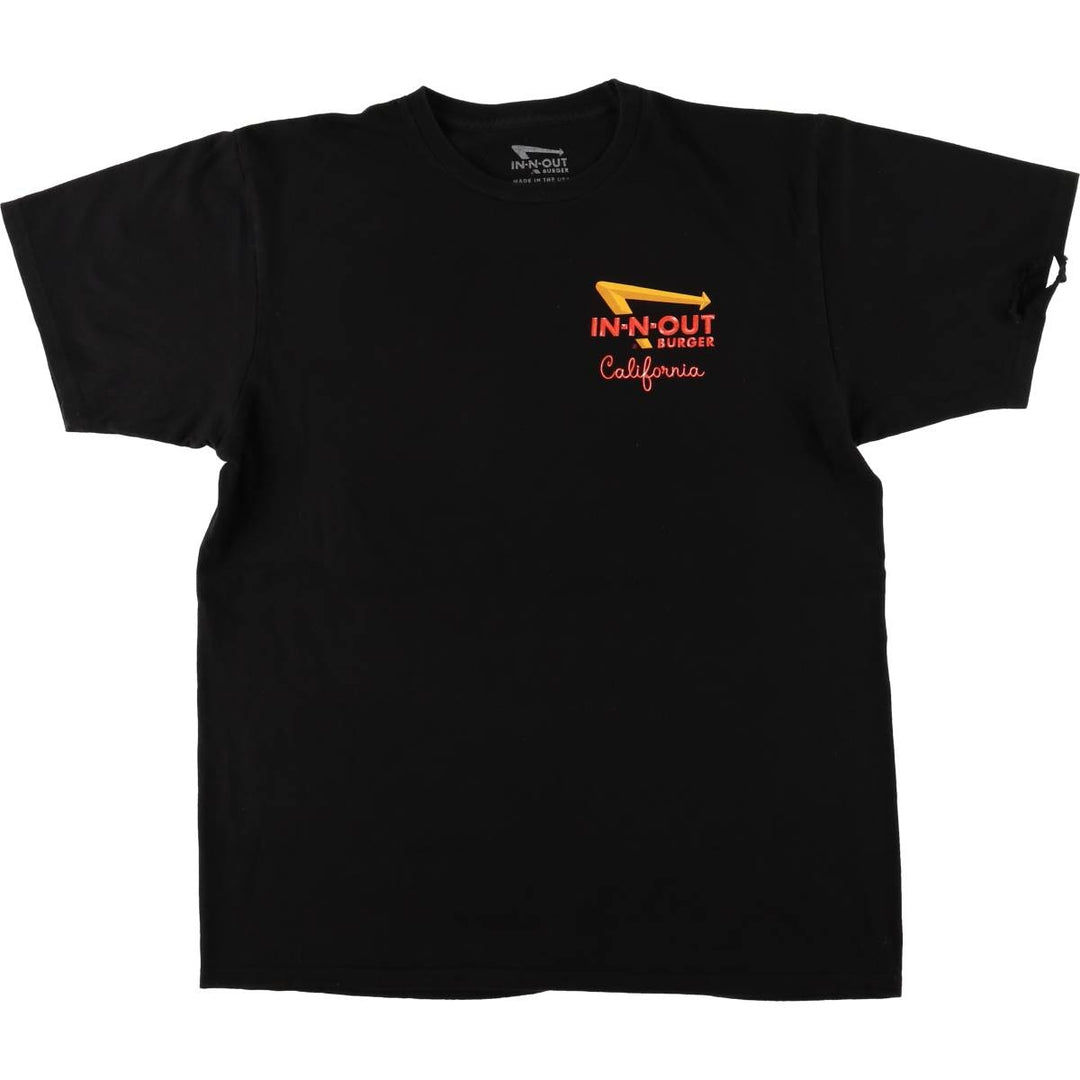 IN-N-OUT BURGER In-N-Out Burger Advertising T-shirt Made in USA Men's L size cotton black type Vintage Second Hand