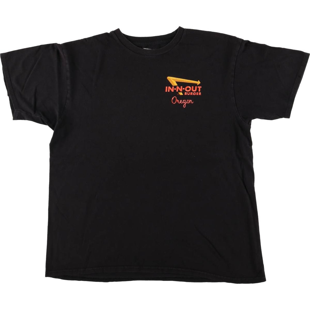 IN-N-OUT BURGER In-N-Out Burger Advertising T-shirt Made in USA Men's L size cotton black type Vintage Second Hand
