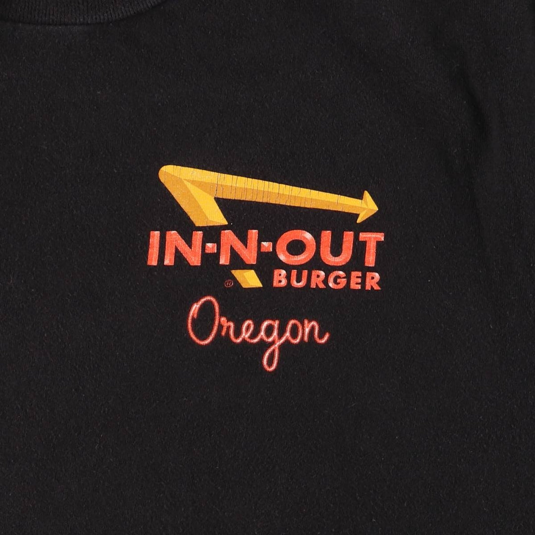 IN-N-OUT BURGER In-N-Out Burger Advertising T-shirt Made in USA Men's L size cotton black type Vintage Second Hand