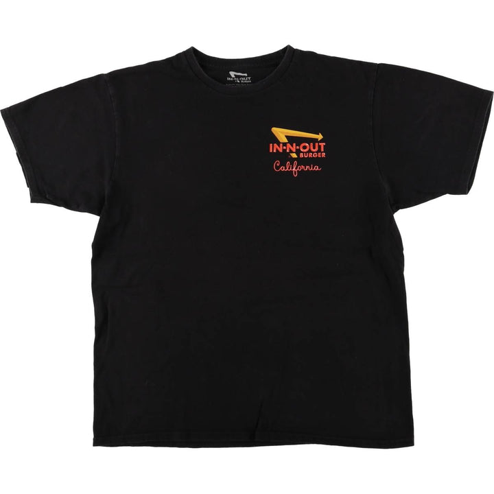 IN-N-OUT BURGER In-N-Out Burger Advertising T-shirt Made in USA Men's L size cotton black type Vintage Second Hand