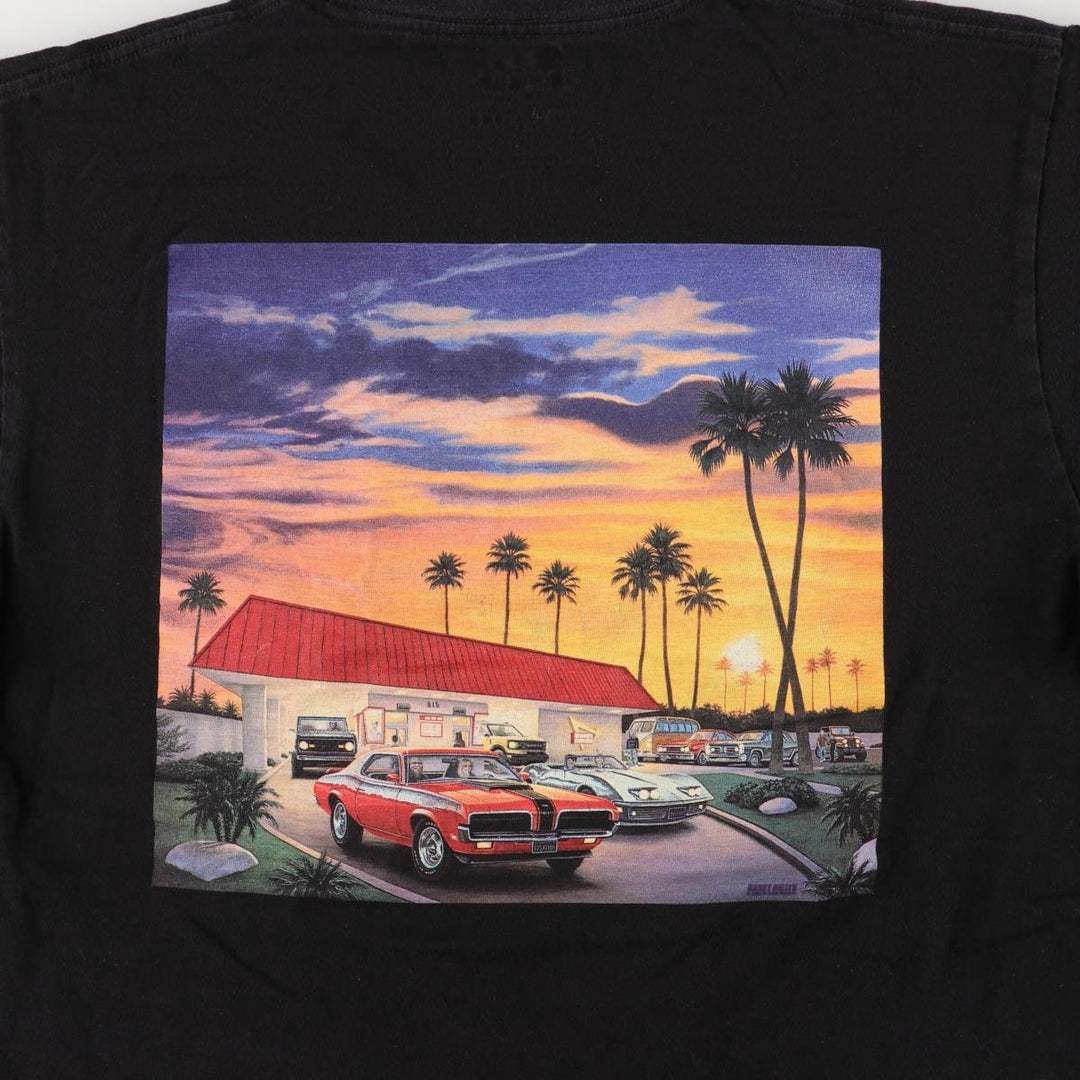 IN-N-OUT BURGER In-N-Out Burger Advertising T-shirt Made in USA Men's L size cotton black type Vintage Second Hand