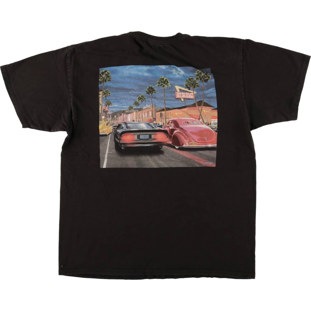 IN-N-OUT BURGER In-and-Out Burger Advertising T-shirt, Men's L size cotton black type Vintage Second Hand