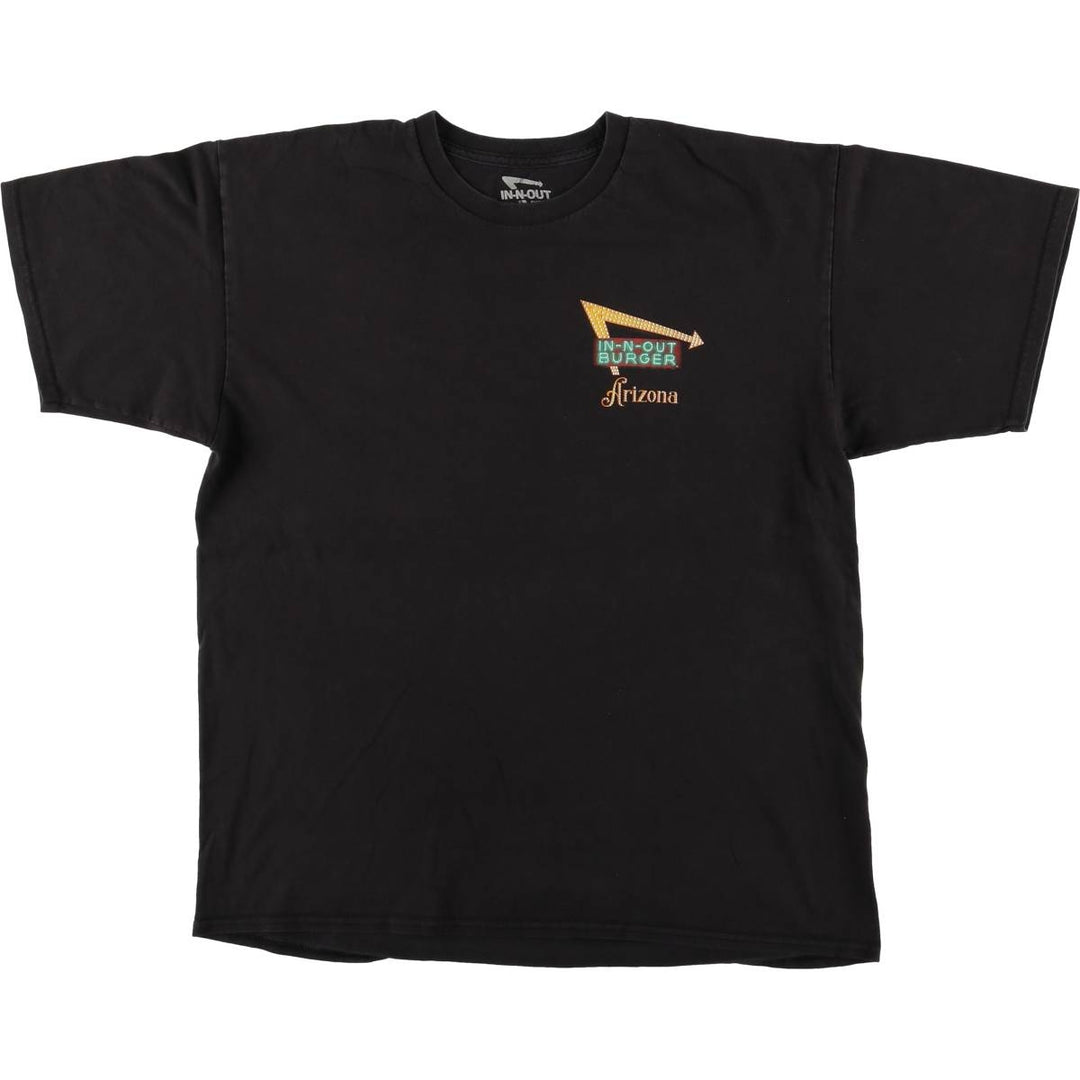 IN-N-OUT BURGER In-and-Out Burger Advertising T-shirt, Men's L size cotton black type Vintage Second Hand