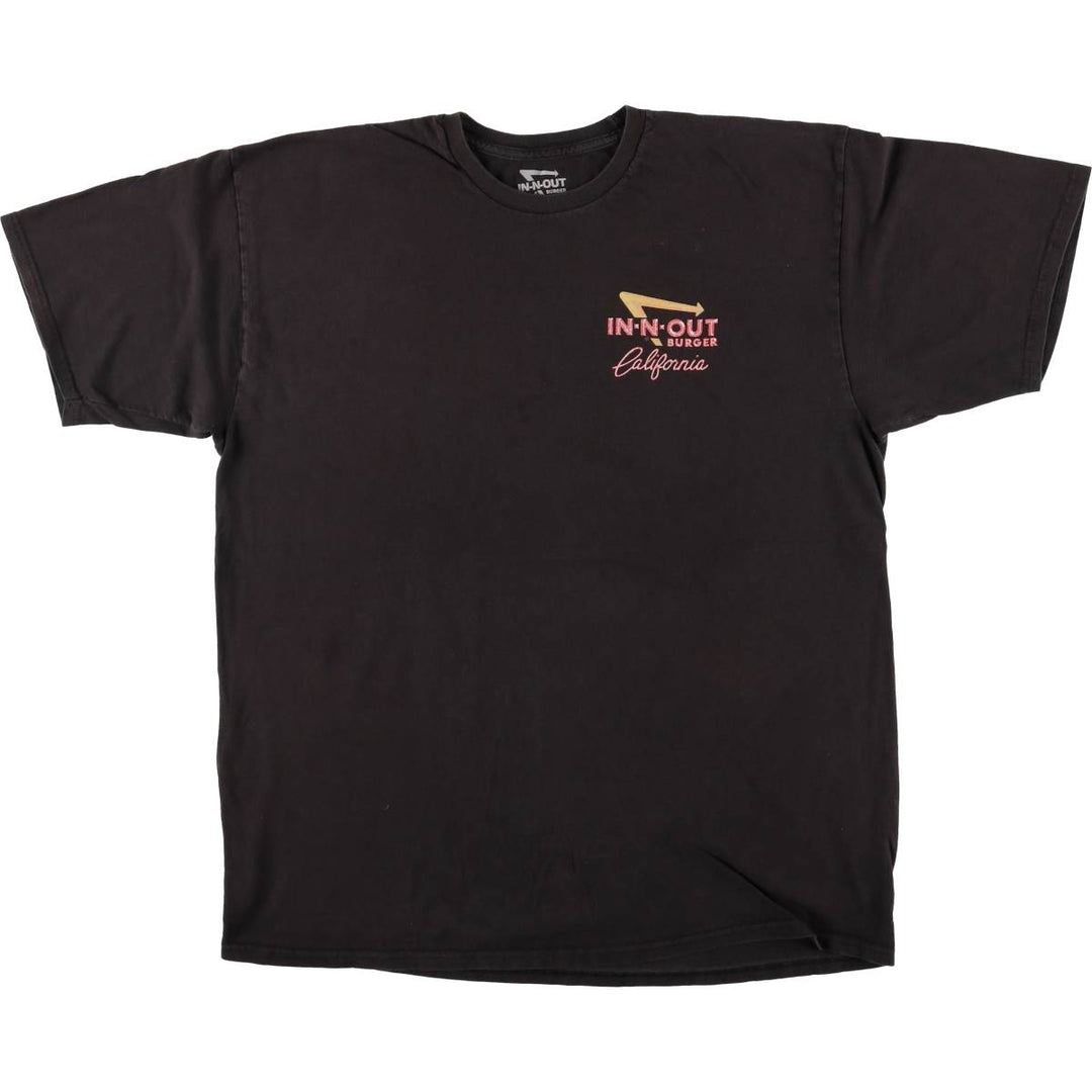 IN-N-OUT BURGER In-and-Out Burger Advertising T-shirt Men's XL size cotton black type Vintage Second Hand