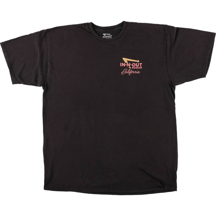 IN-N-OUT BURGER In-and-Out Burger Advertising T-shirt Men's XL size cotton black type Vintage Second Hand