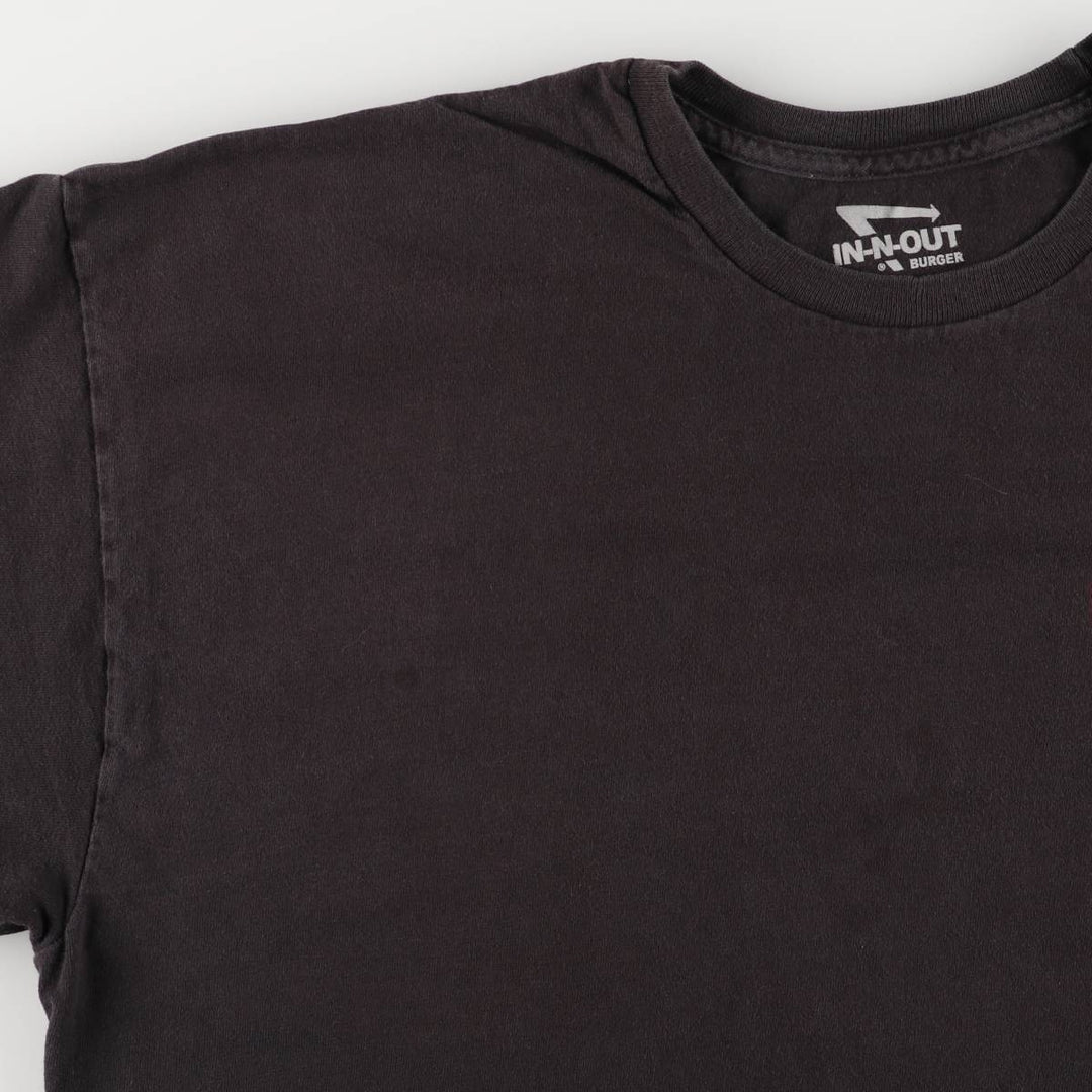 IN-N-OUT BURGER In-and-Out Burger Advertising T-shirt Men's XL size cotton black type Vintage Second Hand
