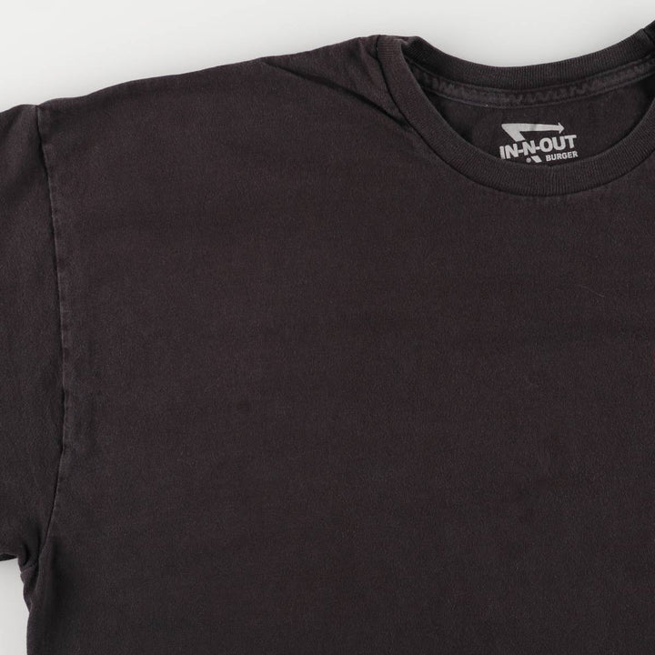 IN-N-OUT BURGER In-and-Out Burger Advertising T-shirt Men's XL size cotton black type Vintage Second Hand