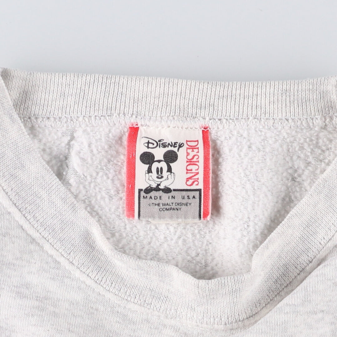 90'S Disney Mickey Mouse character sweatshirt, Made in USA, Men's XXL cotton gray type Vintage Second Hand