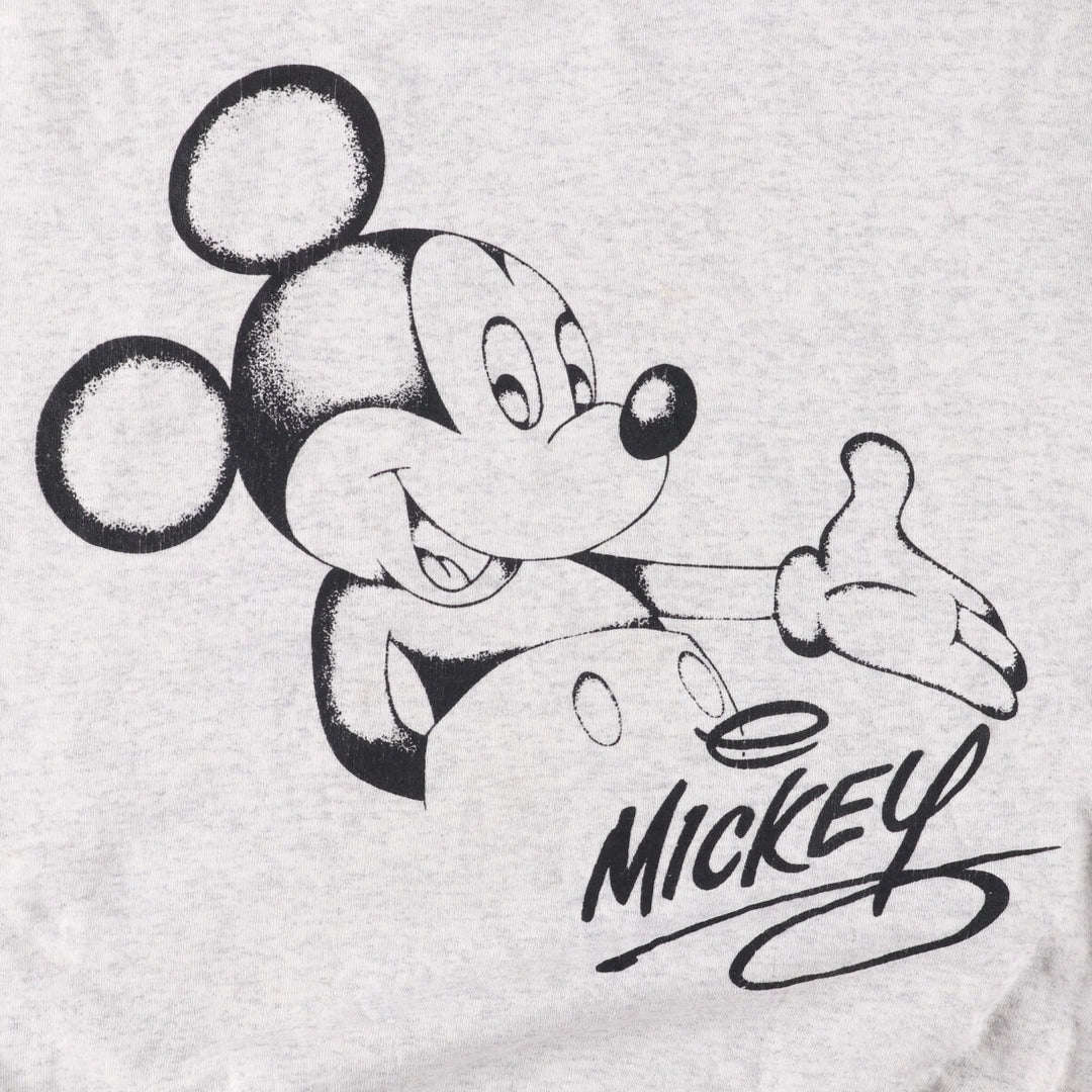 90'S Disney Mickey Mouse character sweatshirt, Made in USA, Men's XXL cotton gray type Vintage Second Hand