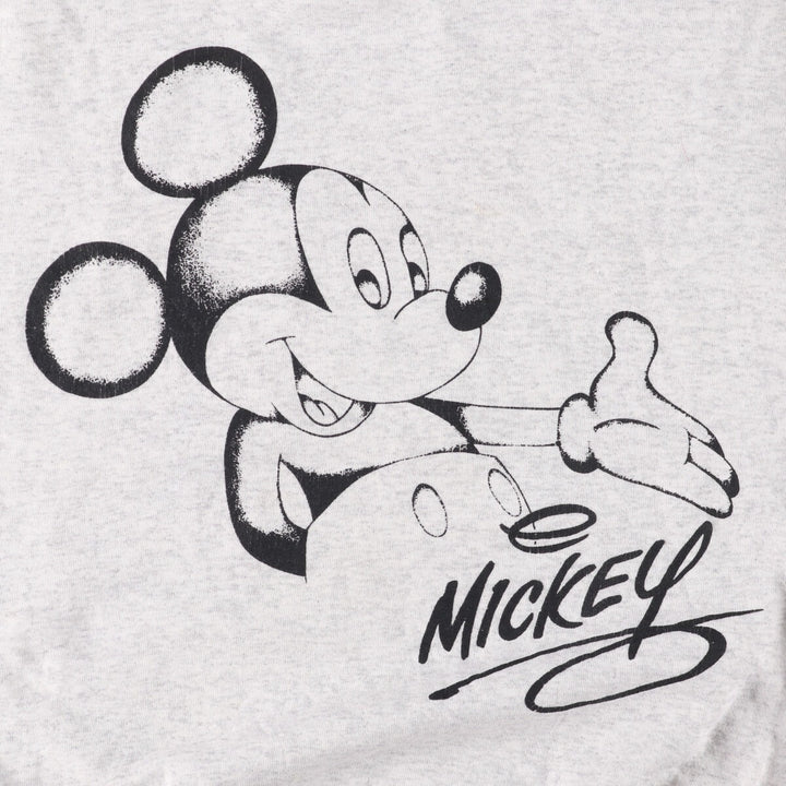 90'S Disney Mickey Mouse character sweatshirt, Made in USA, Men's XXL cotton gray type Vintage Second Hand
