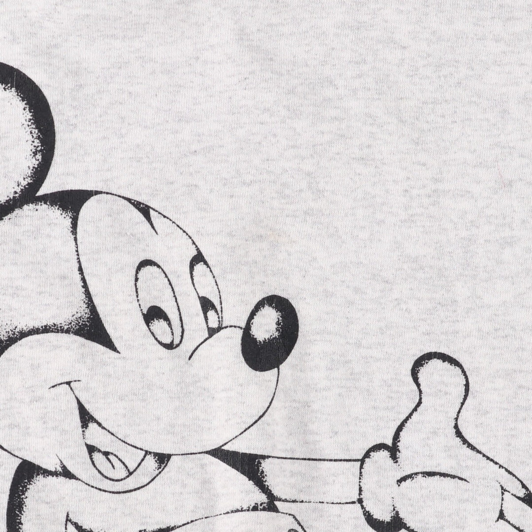 90'S Disney Mickey Mouse character sweatshirt, Made in USA, Men's XXL cotton gray type Vintage Second Hand