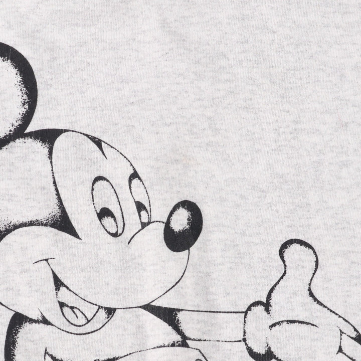 90'S Disney Mickey Mouse character sweatshirt, Made in USA, Men's XXL cotton gray type Vintage Second Hand