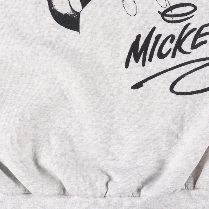 90'S Disney Mickey Mouse character sweatshirt, Made in USA, Men's XXL cotton gray type Vintage Second Hand