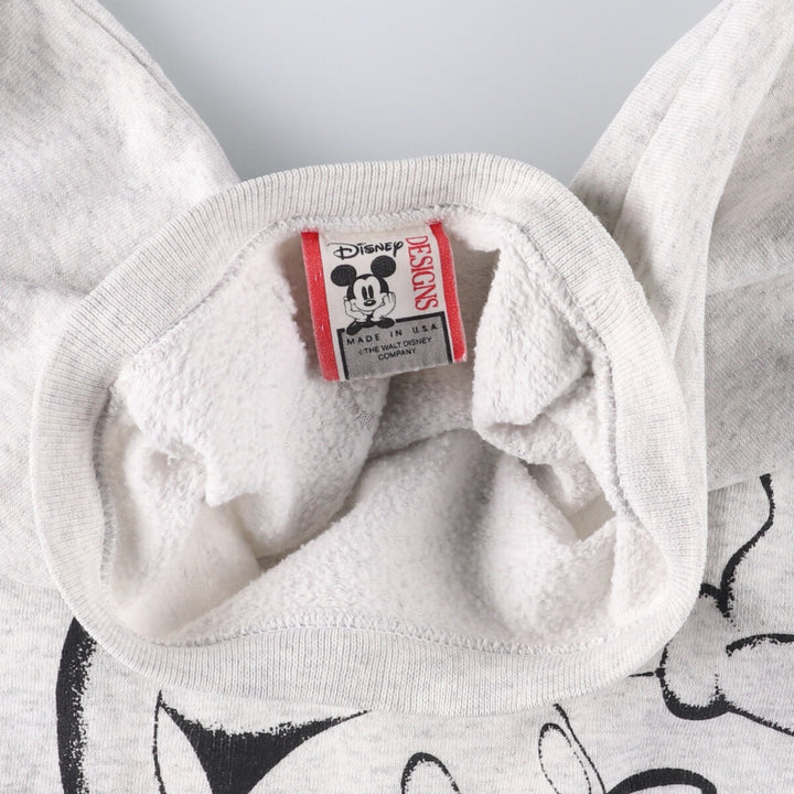 90'S Disney Mickey Mouse character sweatshirt, Made in USA, Men's XXL cotton gray type Vintage Second Hand