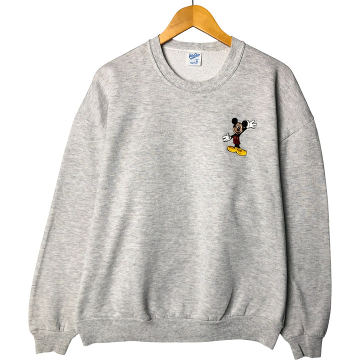 90'S Belbasine Mickey Mouse & Goofy Character Sweatshirt, Made in USA, Men's Size XL polyester gray type Vintage Second Hand