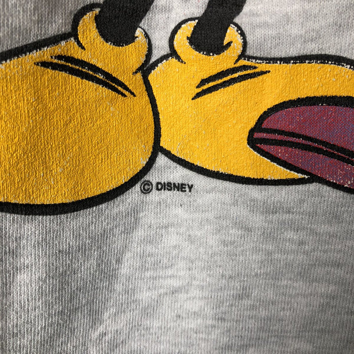90'S Belbasine Mickey Mouse & Goofy Character Sweatshirt, Made in USA, Men's Size XL polyester gray type Vintage Second Hand