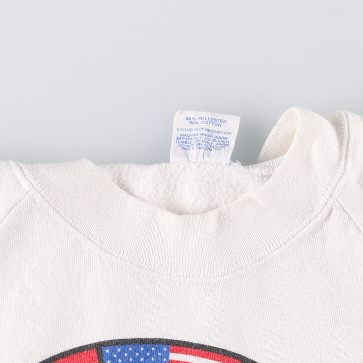 1980'S Disney MICKEY MOUSE Stars and Stripes Sweatshirt, Made in USA, Men's Size M cotton white type Vintage Second Hand