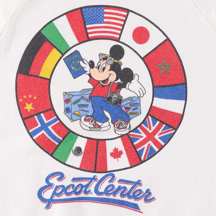 1980'S Disney MICKEY MOUSE Stars and Stripes Sweatshirt, Made in USA, Men's Size M cotton white type Vintage Second Hand