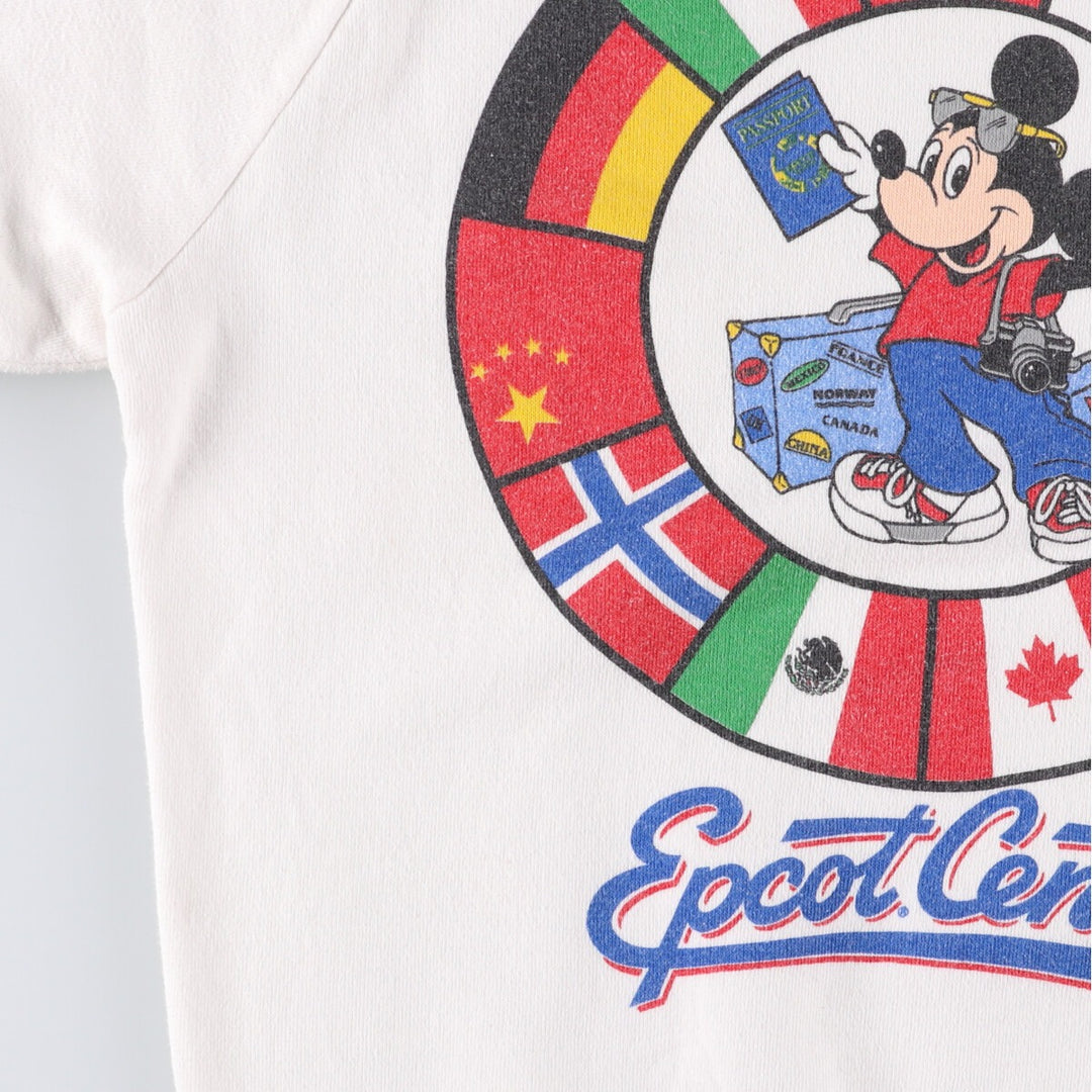 1980'S Disney MICKEY MOUSE Stars and Stripes Sweatshirt, Made in USA, Men's Size M cotton white type Vintage Second Hand