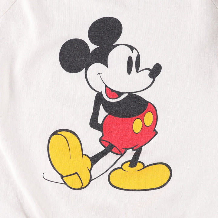 1980'S Disney Mickey Mouse character sweatshirt, Made in USA, Men's size M polyester white type Vintage Second Hand