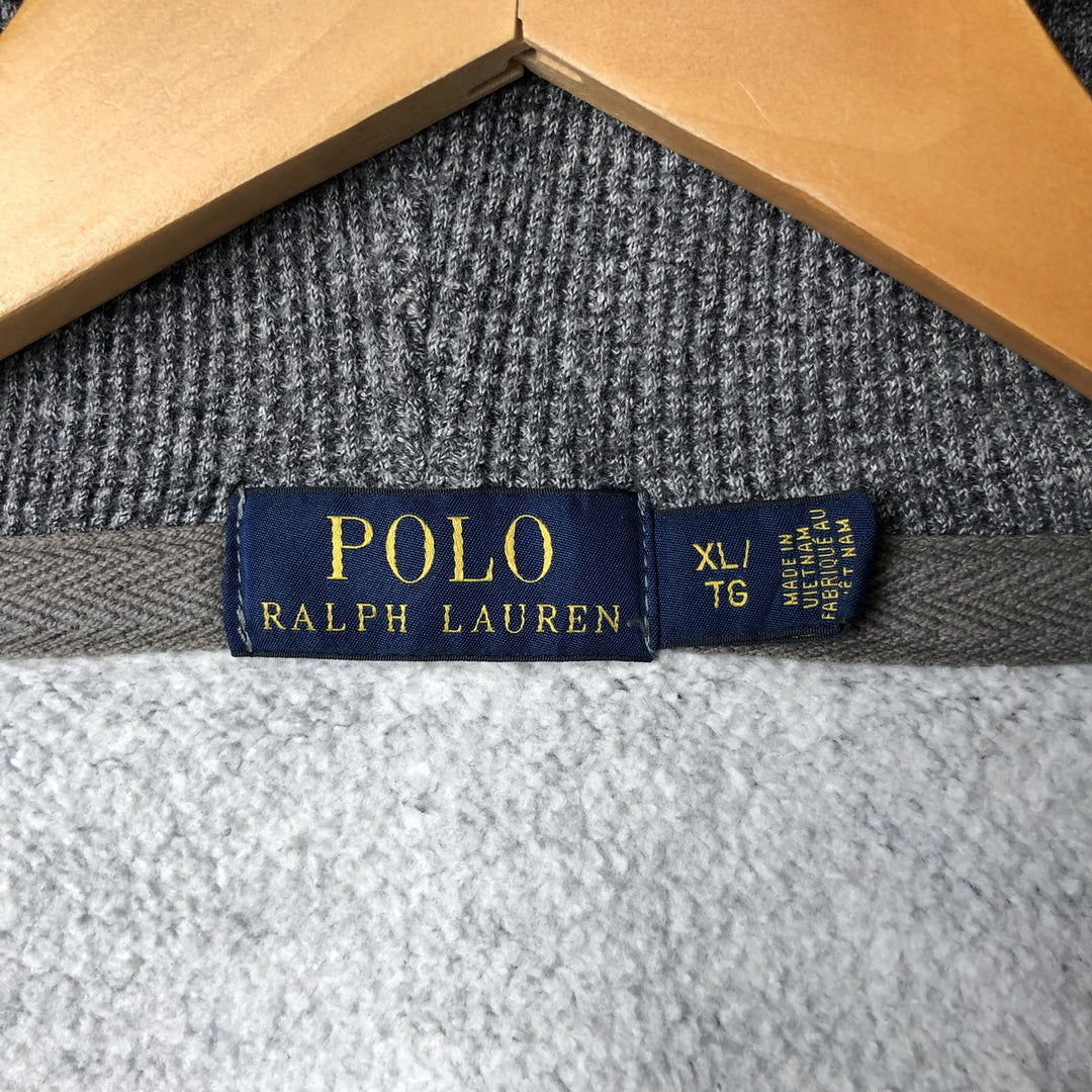 Ralph Lauren POLO RALPH LAUREN Sweat Full Zip Hoodie Men's XL cotton Charcoal Vintage Second Hand